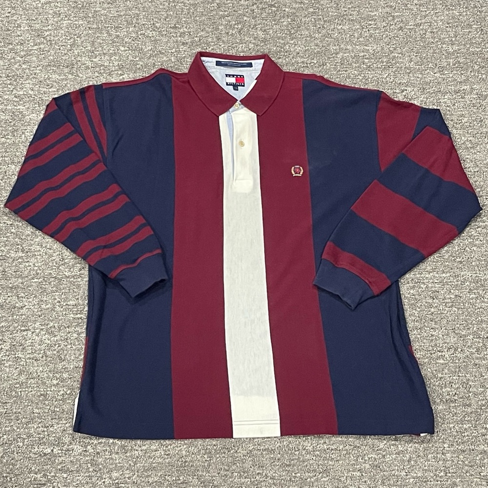 Vintage Tommy Hilfiger striped polo size LARGE